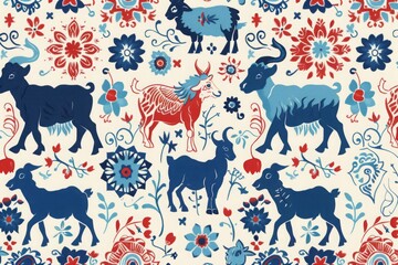 Decorative pattern inspired by traditional of goats