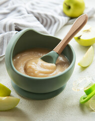 Healthy baby food in bowl