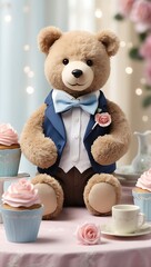 teddy bear with heart Whimsical Delights Teddy Bear Tea Party
