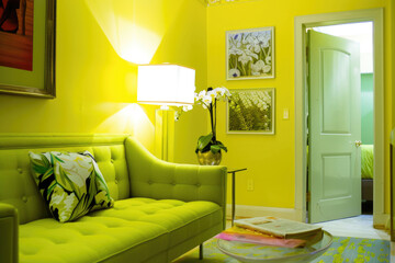 Chartreuse hues energizing a space