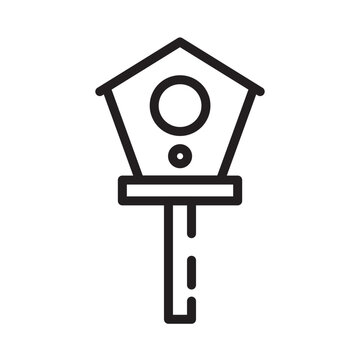 recommend clip art: Bird House Garden Line Icon