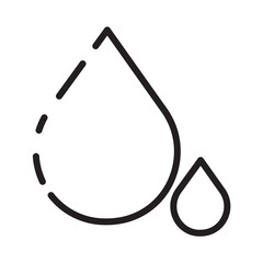 Blood Droplet Water Line Icon