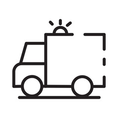 Ambulance Car Health Line Icon