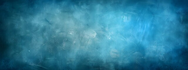 Abstract blue background with grunge texture and copy space, wide banner for design, banner or presentation