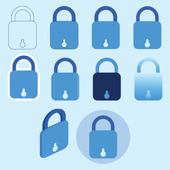 Vector illustration Icon Pack editable lock icon pack