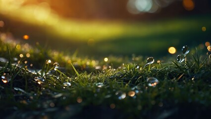 drops of water on grass