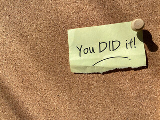 You did it notice background. Stock photo.