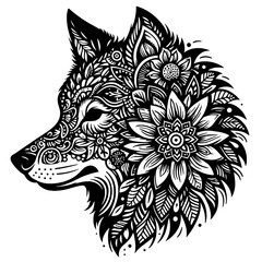 Wolf head svg, Wolf svg, wolf face svg, wolf head wall art, Animal svg file, wolf silhouette.