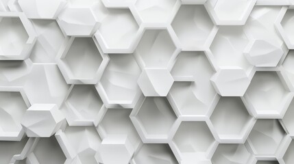 The white square pattern and hexagons create a structured and orderly background, showcasing a blend of precision and style, Sharpen 3d rendering background