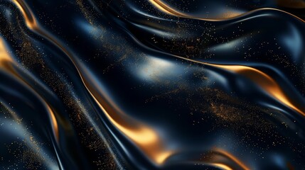 Fototapeta premium Waves flow smoothly over the surface of a Luxury abstract background, where rich, velvet textures meet golden highlights, Sharpen 3d rendering background