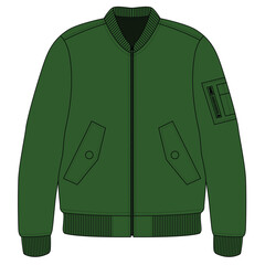 Bomber jacket vector illustration. Jacket mock up editable	