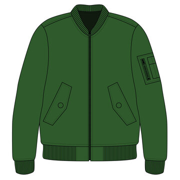green bomber jacket front view clip art preview