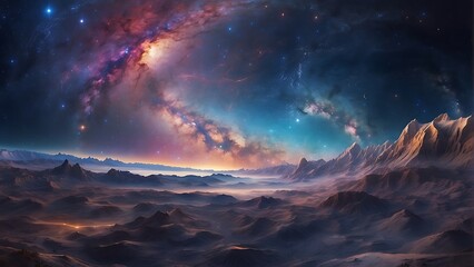 sunrise over the planet Cosmic Odyssey Exploring the Depths of the Universe 