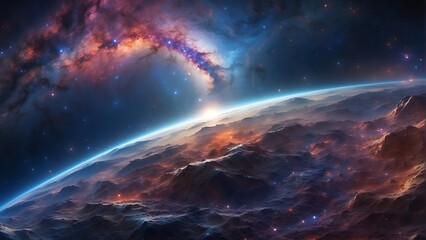 Fototapeta premium planet in space Cosmic Odyssey Exploring the Depths of the Universe 