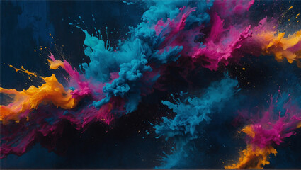 An abstract background, with splashes of vibrant colors and bold brushstrokes, Generative AI