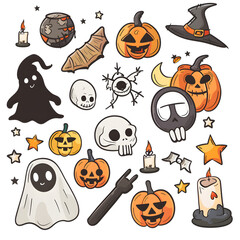 halloween icons set