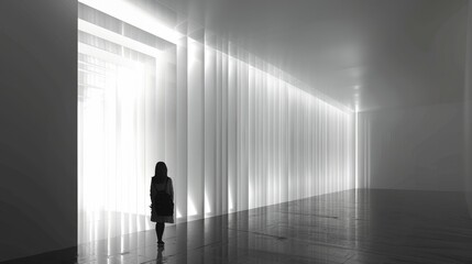 Minimalist Art Installation: An illustration of a minimalist art installation, showcasing innovative use of space