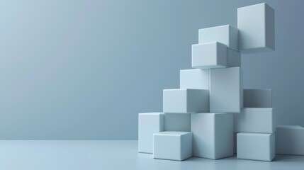 Minimalist Business Concept: A 3D visualization of minimalist business concepts, such as simplicity