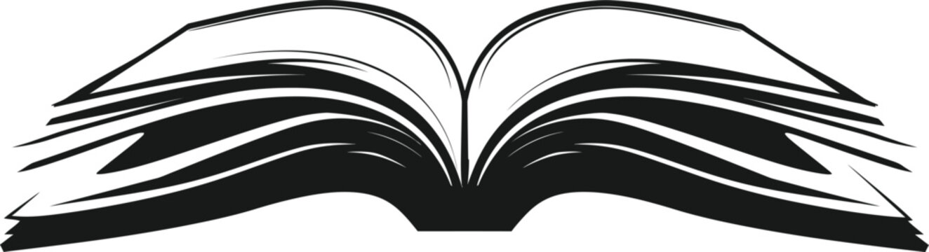 recommend clip art: Flat design open book silhouette vector icon isolated on white background