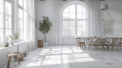 Minimalist Interior Urban Chic: A 3D visualization featuring a minimalist interior