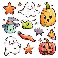 halloween icons set