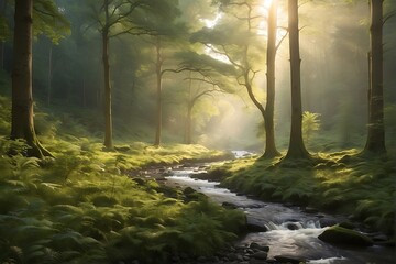 morning in the woods Enchanted Forest A Dawn Symphony of Nature
