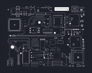 Fototapeta premium Abstract circuit board design on dark background