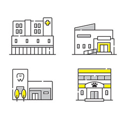 病院セット　アイコン　イラスト