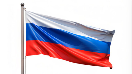 Fototapeta premium Russian flag on white background