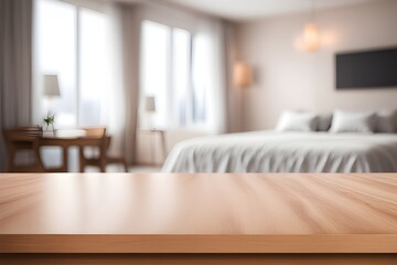 Fototapeta premium empty table in bedroom 