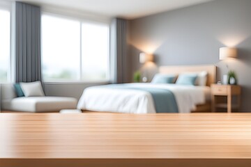 Fototapeta premium empty table in bedroom 