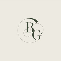 beautifull monogram initial elegant line concept BG feminine wedding style letter