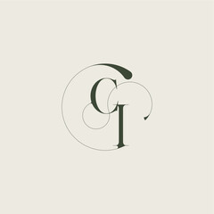 beautifull monogram initial elegant line concept CI feminine wedding style letter