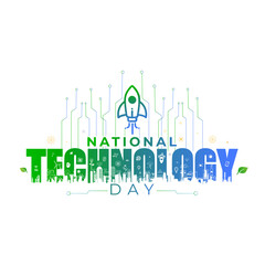 National Technology Day greeting card. India Celebrated to recognize the achievements of scientists, engineers and researchers.