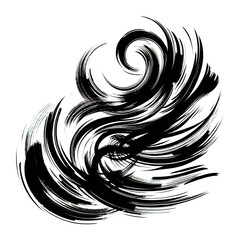 抽象的な筆タッチ　墨　