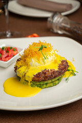Beef steak and vegetable cutlet