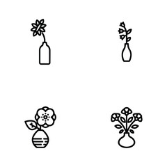Icon set of flower. Editable vector pictograms isolated on a white background.