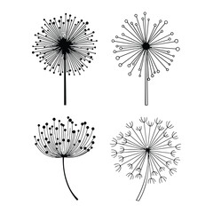 Icon set of flower. Editable vector pictograms isolated on a white background.