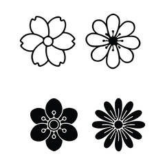 Icon set of flower. Editable vector pictograms isolated on a white background.