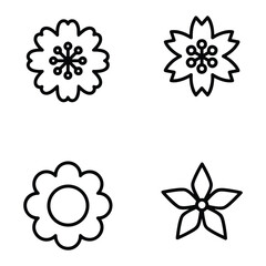 Icon set of flower. Editable vector pictograms isolated on a white background.
