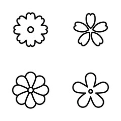 Icon set of flower. Editable vector pictograms isolated on a white background.