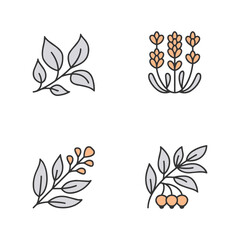 Icon set of flower. Editable vector pictograms isolated on a white background.