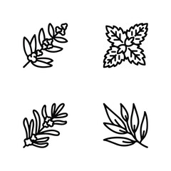 Icon set of flower. Editable vector pictograms isolated on a white background.
