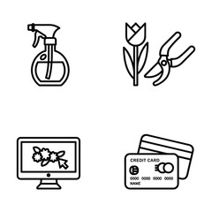 Icon set of flower. Editable vector pictograms isolated on a white background.