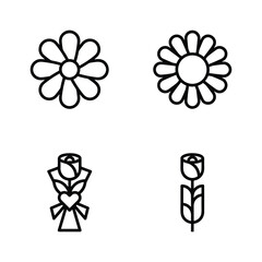 Icon set of flower. Editable vector pictograms isolated on a white background.
