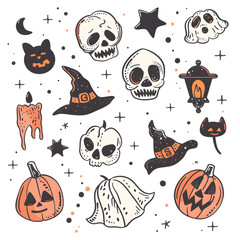halloween pumpkins set
