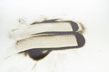 brown sand on white background