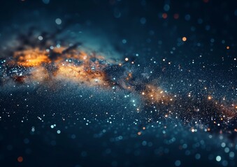 Twinkling Stars and Nebula Dust in Deep Space Cosmos Background