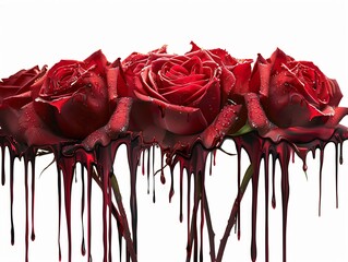 bloody red rose petals