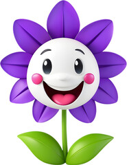 Naklejka premium Cute bellflower with a happy face. 